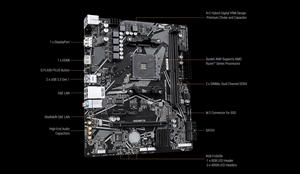 Nueva Placa Base <span class=keywords><strong>GIGABYTE</strong></span> B450M H ARGB AM4 <span class=keywords><strong>B450</strong></span>, AM4 DDR4 64GB PCIe3.0x4 M.2 M-ATX HD VGA ARGB para PC de Escritorio - Product Image 5