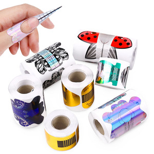 Lot de 100 autocollants en papier pour formes d'ongles irrégulières, pour extension de gel UV, manucure, outils de salon de nail art, vente en gros, stock disponible - Product Image 2