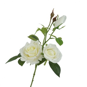 Rose artificielle Qihao Nordic à 3 têtes, toucher réel, en latex, pour bouquet de mariée, décoration de fête à domicile, arrangement floral - Product Image 3