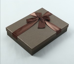 Exquisite Recycled Materials Rectangular Gift Box and Cosmetic Box with Lid and Base Satin Ribbon Bow for Gift-Giving - Product Image 4