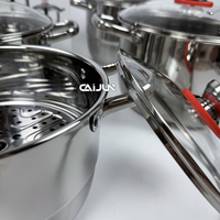Offre Spéciale de casseroles à vapeur en acier inoxydable 4 pièces, batterie de cuisine avec couvercle