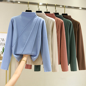 Maglione a Maniche Lunghe da <span class=keywords><strong>Donna</strong></span> a Collo Alto in Offerta Speciale <span class=keywords><strong>Autunno</strong></span> <span class=keywords><strong>Inverno</strong></span>, Camicetta Calda di Alta Qualità, Maglieria Slim a Tinta Unita da <span class=keywords><strong>Donna</strong></span> - Product Image 2