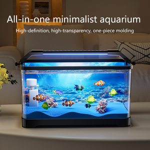 Pecera 2025 Nuevo Modelo Pequeña para Sala <span class=keywords><strong>de</strong></span> Estar, Adhesivo Decorativo, Paisajismo Ecológico, Filtración Integrada y Producción <span class=keywords><strong>de</strong></span> Oxígeno - Product Image 1