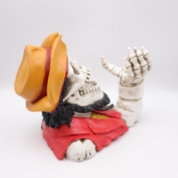 Présentoir de refroidisseur de boissons fantaisie personnalisé en polyrésine, figurine squelette pirate capitaine, décoration en résine pour vin, vente en gros