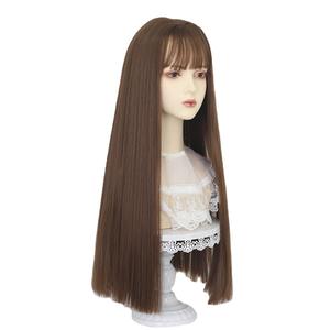 Máquina para Hacer Pelucas Estilo Europeo Americano, Peluca de Mujer con Flequillo de Moda, Cabello Largo, Estilo Influencer - Product Image 1