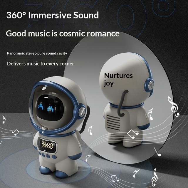 DeepSeekAI Doubao AI for Speaker M20 Astronaut Smart Speaker Home Desktop Audio with Digital Clock Night Light APP Support