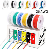 Kit de fils électriques torsadés AWG 26 en cuivre étamé, 6 couleurs, 32,8 pi/10 m chacun