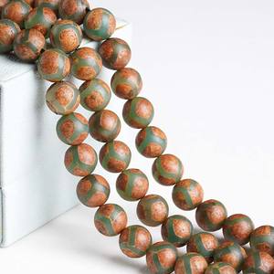 خرز كريستال جيوروييا على شكل صدفة السلحفاة القديمة، خرز عقيق مصقول، إكسسوارات يدوية الصنع من التبت، حرف ثقافية بوذية - Product Image 3