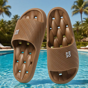 Home <b>Slippers</b> Black Thickened Non Slip <b>Summer</b> Indoor Outdoor Couples Unisex Adult Size 36 45 - Product Image 4