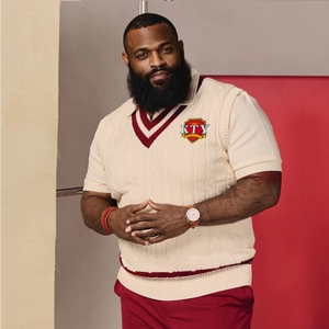 Wholesale Custom Fraternity Greek Organization <strong>Cable</strong> Pullover V Neck Varsity Letterman Man <strong>Knit</strong> Vest <strong>Sweater</strong> With Embroidery OEM - Product Image 3