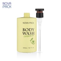 Bouteille de lavage corporel en plastique PP HDPE de couleur jaune citron 300ml 350ml 500ml Bouteilles de gel douche avec grande pompe à buse