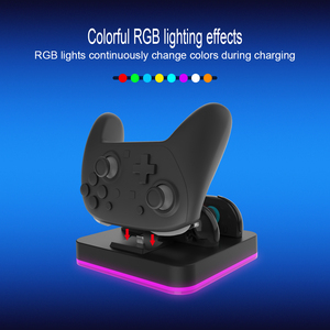 แท่นชาร์จเร็วแบบสองช่องพร้อมไฟ RGB ป้องกันการชาร์จเกิน สำหรับ <span class=keywords><strong>Nintendo</strong></span> <span class=keywords><strong>Switch</strong></span> 2 JoyCon อุปกรณ์เสริมสำหรับเล่นเกม - Product Image 5