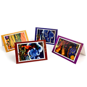 Custom Vintage Oil Painting <strong>Mini</strong> Greeting Cards Simple Hand-painted Style Blessing Message Card Thank You Cards With <strong>Envelope</strong> - Product Image 2