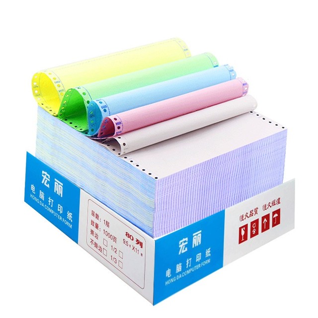 Office  Computer  Continuous Printing Paper CB CFB CF 6 Ply Multi Color NCR Carbonless Copy Paper Sheets