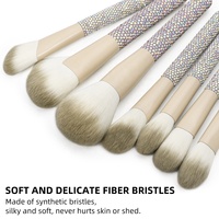 Ensemble de 15 pinceaux de maquillage de luxe avec manche en strass et diamants, poils synthétiques doux, pinceaux cosmétiques pour le visage entier, OEM