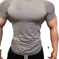 Summer Sports Chemise moulante à séchage rapide pour le fitness, Chemise à manches courtes sans couture en jacquard et à col rond pour hommes