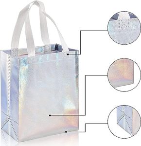 Bolsas de Compras Reutilizables Brillantes, Ecológicas, con Patrón de Diamantes, Asa Elegante, Plegables - Product Image 3