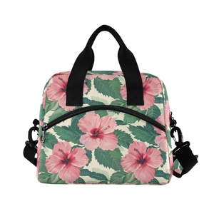 Hawaiian Custom Hau Green Leaves Print Polyester Cooler Bags Thermal Insulated Lunch Cooler Bag 2025 - Product Image 2