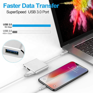 ฮับ USB แบบสามในหนึ่งเดียวแบบพกพา Type-C ไปยัง HDTV ฮับสามในหนึ่งเดียว USB C ไปยัง HDTV - Product Image 4
