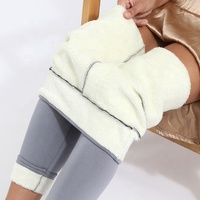 Vente en gros de collants pelucheux chauds d'hiver avec leggings épais thermiques taille haute doublés en polaire pour femmes