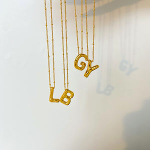 สร้อยคอจี้ตัวอักษร 3 มิติ สแตนเลส <span class=keywords><strong>316L</strong></span> กันน้ำ แบบพองลม สำหรับงานเทศกาล ปาร์ตี้  26 ตัวอักษร  สามารถสั่งทำได้ - Product Image 4