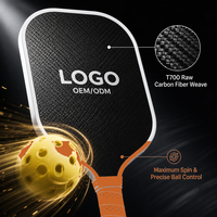 Raquette de pickleball en fibre de carbone avec noyau en mousse de 4e génération, surface texturée, puissance accrue, fournisseur direct d'usine