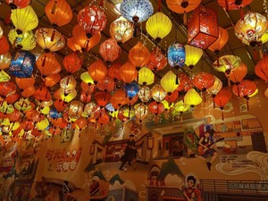 Y-Z035 Bán Buôn Trung Quốc Vải Đèn Lồng Ánh Sáng Trang Trí 12 Inch Việt Nam Có Thể Gập Lại Thắp Sáng Treo Vải Đèn Lồng - Product Image 2