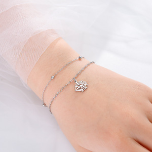 Wholesale 18K Gold Plated Stainless Steel Spider Web Cobweb <strong>Bracelet</strong> <strong>Men's</strong> Hip Hop Street <strong>Style</strong> Custom Fashion Charm <strong>Bracelets</strong> - Product Image 5