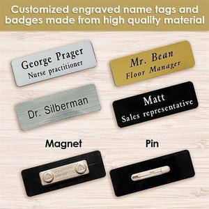 Custom Personalized Engraved Name Tag/Badge for Business, with Magnet or Pin, Sizes 1"x3" or 1.5"x3" (1"x3") - Product Image 3
