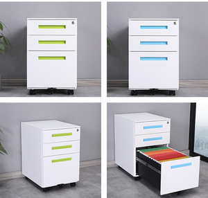 Armadietto per ufficio <span class=keywords><strong>mobile</strong></span> in metallo con tre cassetti pensili per attività con chiusura da tavolo piccolo, - Product Image 4