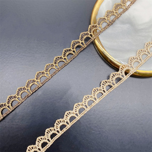 Pizzo Dorato, Pizzo Ricamato con Codice Laterale, Accessori per Abbigliamento, Pizzo Dorato Idrosolubile, Bordatura in Pizzo - Product Image 3