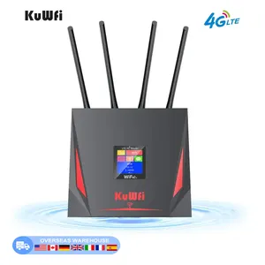 Fast shipping KuWFi 150Mbps router wifi saponetta wifi sim LCD display indoor 4g wireless wifi router for office use