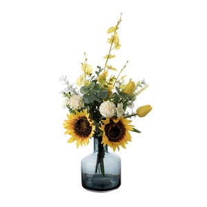 CallaFloral Bouquet de tournesols artificiels à tenir à la main, fleurs en tissu tissé plastique, décoration de mariage et de maison CF01291 - Product Image 5