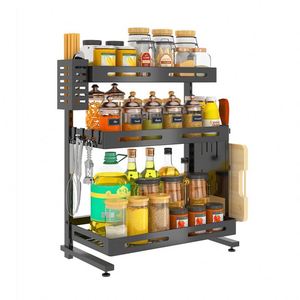<b>Under</b> Sink Double Tier Plastic Kitchen Storage Rack-Eco-Friendly - Product Image 1