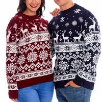 Fournisseurs de pulls chinois Alibaba, pulls de Noël unisexes personnalisés, pulls de Noël fantaisie pour hommes, pulls de Noël nordiques Fair Isle, pulls de Noël pour femmes