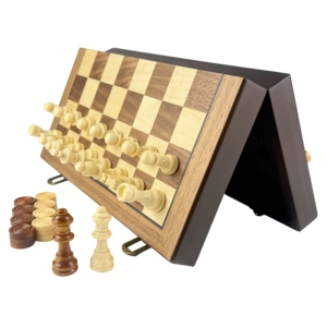 Juego de Mesa 2 en 1 de Madera Premium en Oferta, Ajedrez y Damas, Juego de Regalo para el Desarrollo de la Inteligencia y la Educación Temprana de los Niños - Product Image 3