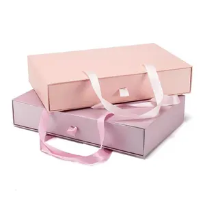 Take Out Box Custom Logo Printed Luxury Paper Packaging Foldable Magnetic Gift Box With Ribbon