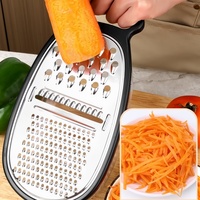 Gadget de cuisine multifonctionnel, râpe manuelle en acier inoxydable pour fromage, fruits et légumes avec récipient transparent en plastique