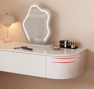 <span class=keywords><strong>Tocador</strong></span> <span class=keywords><strong>Flotante</strong></span> Moderno <span class=keywords><strong>con</strong></span> <span class=keywords><strong>Espejo</strong></span> Iluminado Ajustable, <span class=keywords><strong>Tocador</strong></span> de Pared para Dormitorio - Product Image 3