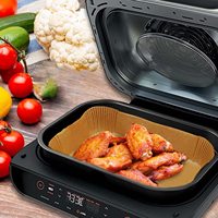 Papier sulfurisé rectangulaire biodégradable personnalisé double face enduit de cire anti-frisottis de qualité alimentaire pour friteuse à air chaud – Vente en gros