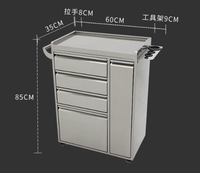 Mueble de Almacenamiento Moderno de Acero Inoxidable con Estantes Abiertos para Productos de Belleza, Cosméticos, Hogar y Oficina