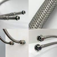 Robinet mitigeur de salle de bain moderne en acier inoxydable 304, avec raccord flexible 50 cm M10x1/2, levier unique, eau froide et chaude