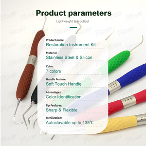 7pcs Set Silicone Poignée Composite Dent Remplissages Dentaire Composite Remplissage Instruments - Product Image 4