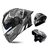 Casque de moto modulaire à visière rabattable, double visière, en ABS, intégral, personnalisable OEM pour la course