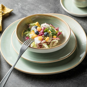 Juego de Vajilla de Cerámica con Esmalte Reactivo Hecho a Mano, Apto para Alimentos, Vajilla para el Hogar, <span class=keywords><strong>Cocina</strong></span>, Restaurante y Servicio de Catering - Product Image 4