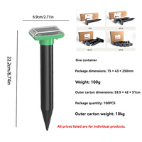 Répulsif Solaire Ultrasonique Étanche en ABS pour le Jardin et la Pelouse Contre les Taupes, les Gophers et les Serpents