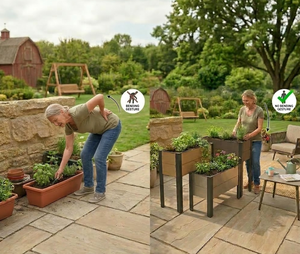 Fioriera WPC in PVC Classica, Vaso Rialzato per Giardino, Verniciato a Polvere, Dimensioni e Colori Personalizzabili per Uso Esterno - Product Image 2