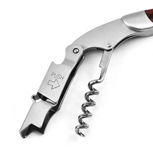 HUAJU INDUSTRIAL Ouvre-bouteille <span class=keywords><strong>Laguiole</strong></span> multifonctionnel en acier inoxydable <span class=keywords><strong>Tire</strong></span>-bouchon à manche en bois avec coupe-feuille Ouvre-bouteille - Product Image 4