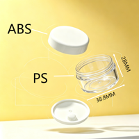 Pot cosmétique vide rechargeable à double paroi de 10g en ABS transparent avec bouchon à vis blanc pour crème visage