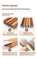 Panneaux de plafond en aluminium en forme de U à grain de bois, classe A, ignifuges et résistants à l'humidité, grille de plafond métallique moderne et minimaliste